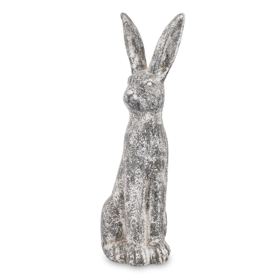 Dekoracja - cementowy szary królik wysoki 67x22x19 cm LEPORO-2 duży