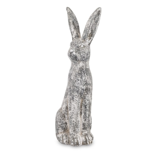 Dekoracja - cementowy szary królik wysoki 67x22x19 cm LEPORO-2 duży