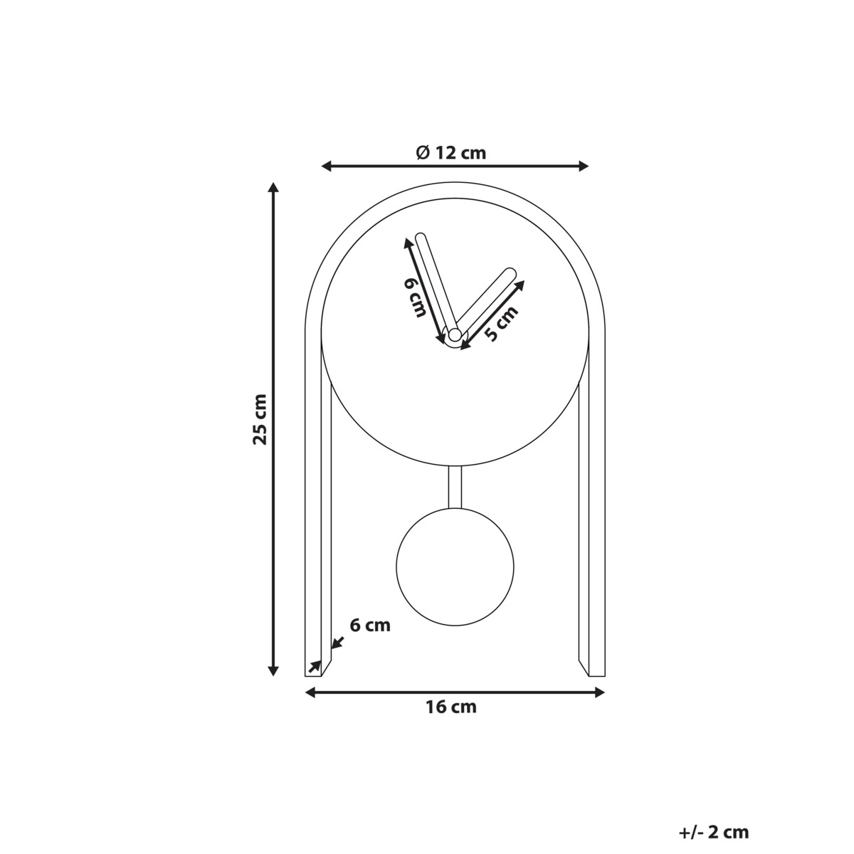 Zegar biurkowy BLATTEN MDF Czarny