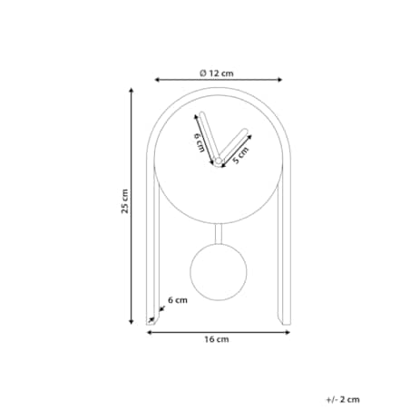 Zegar biurkowy BLATTEN MDF Czarny