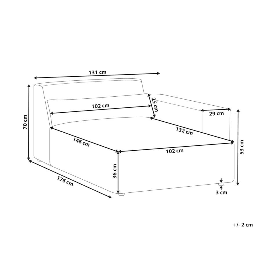 Szezlong lewostronny szary HELLNAR