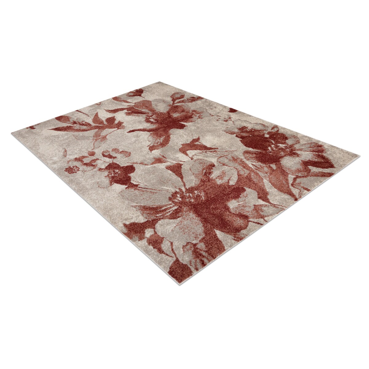 Dywan FUSION 8259 krem / bordo - Kwiaty, 180x270 cm