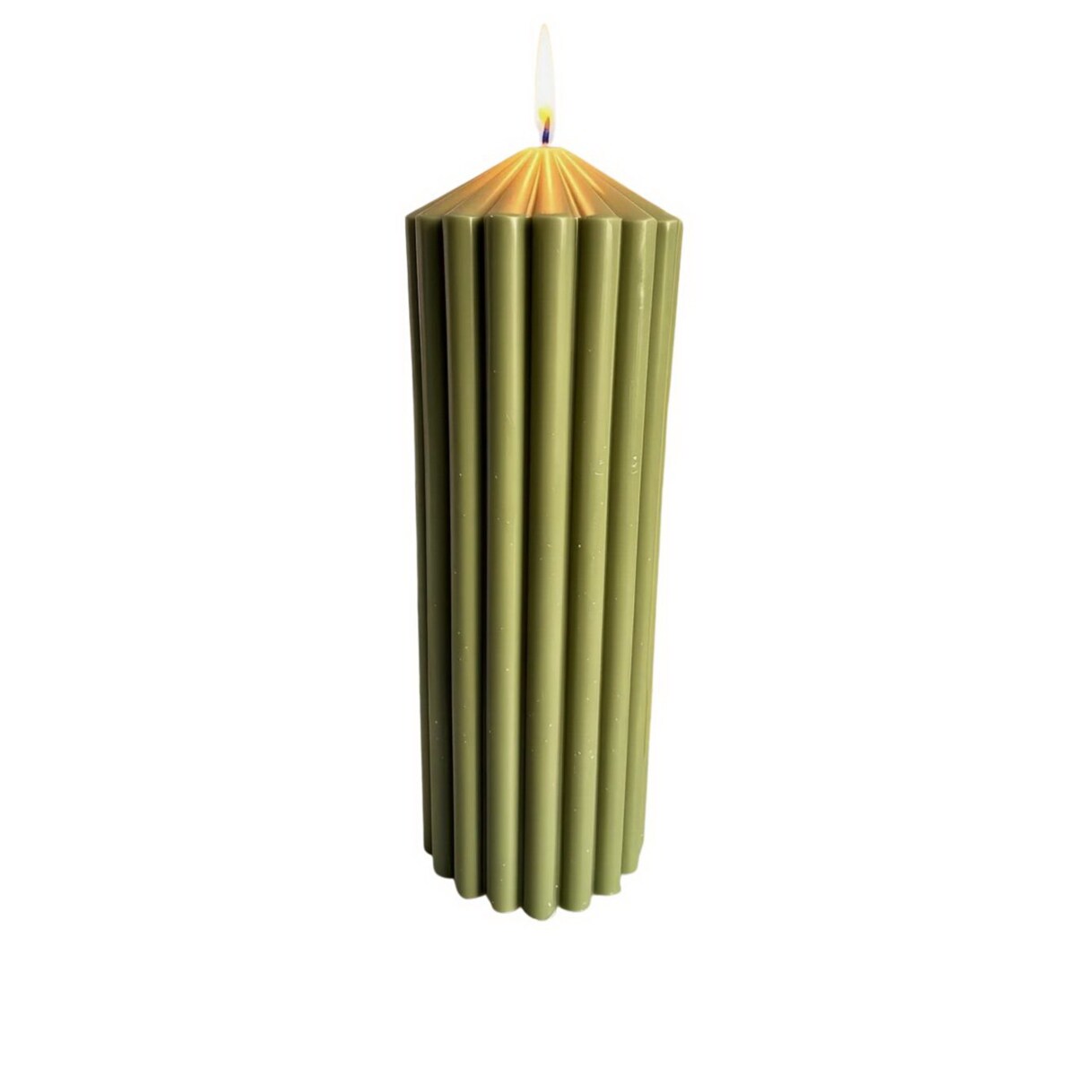 Świeca ekologiczna sojowa dekoracyjna oliwkowa zielona "Sage Green" 250x70mm