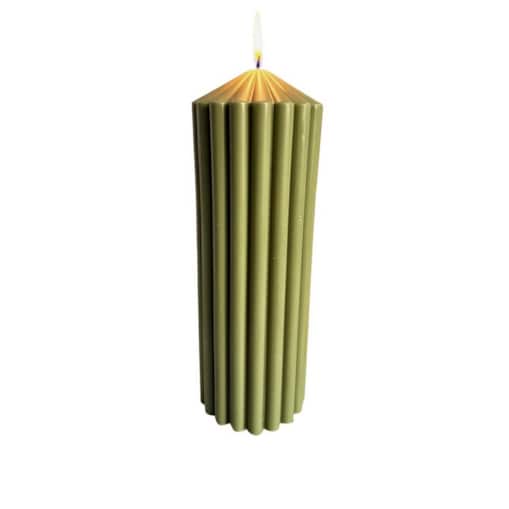 Świeca ekologiczna sojowa dekoracyjna oliwkowa zielona "Sage Green" 250x70mm