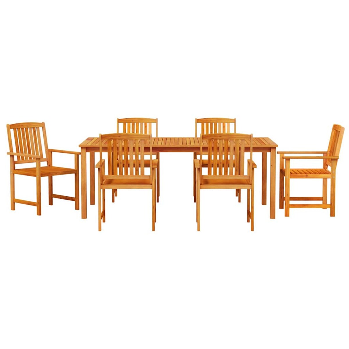 vidaXL Zestaw do jadalni w ogrodzie 7 pcs Brązowy lite drewno akacjowe
