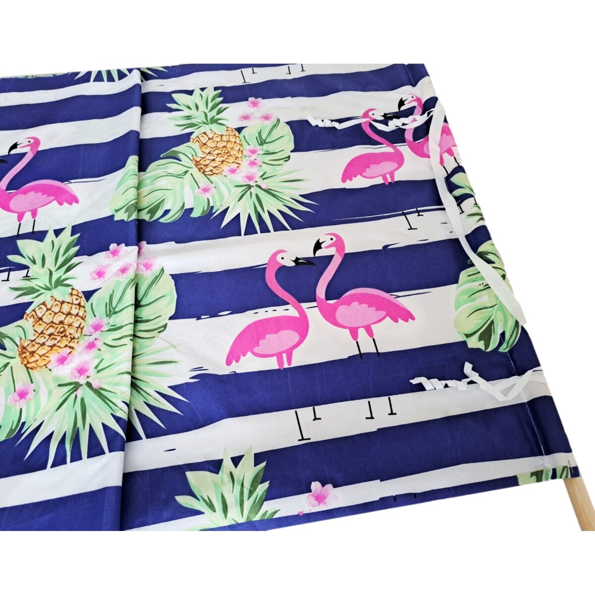 Parawan Plażowy Zasłona 15 M Na Plażę Składany Letni Flamingi W Paski Młotek W Zestawie
