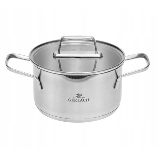 Garnek INDUKCJA GERLACH ze Stali Nierdzewnej Ambiente z POKRYWKĄ Stalowy 2,5 l