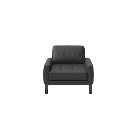 Fotel Musso szara z pikowanym siedziskiem