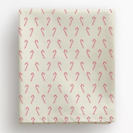 Obrus świąteczny - Laski cukrowe- beż 140x140 cm