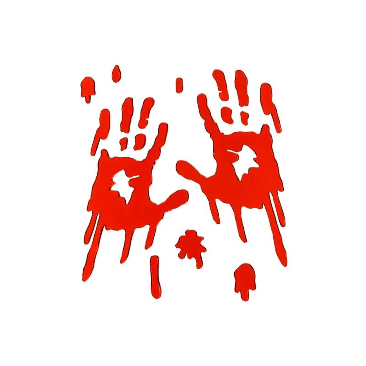 Żelowe naklejki na okno Zakrwawione dłonie, czerwony