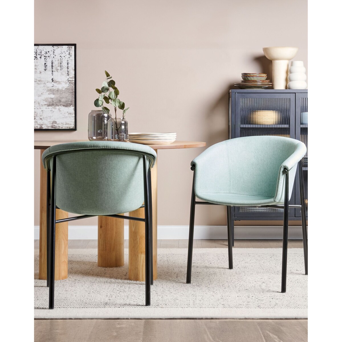 Zestaw 2 krzeseł do jadalni miętowy AMES