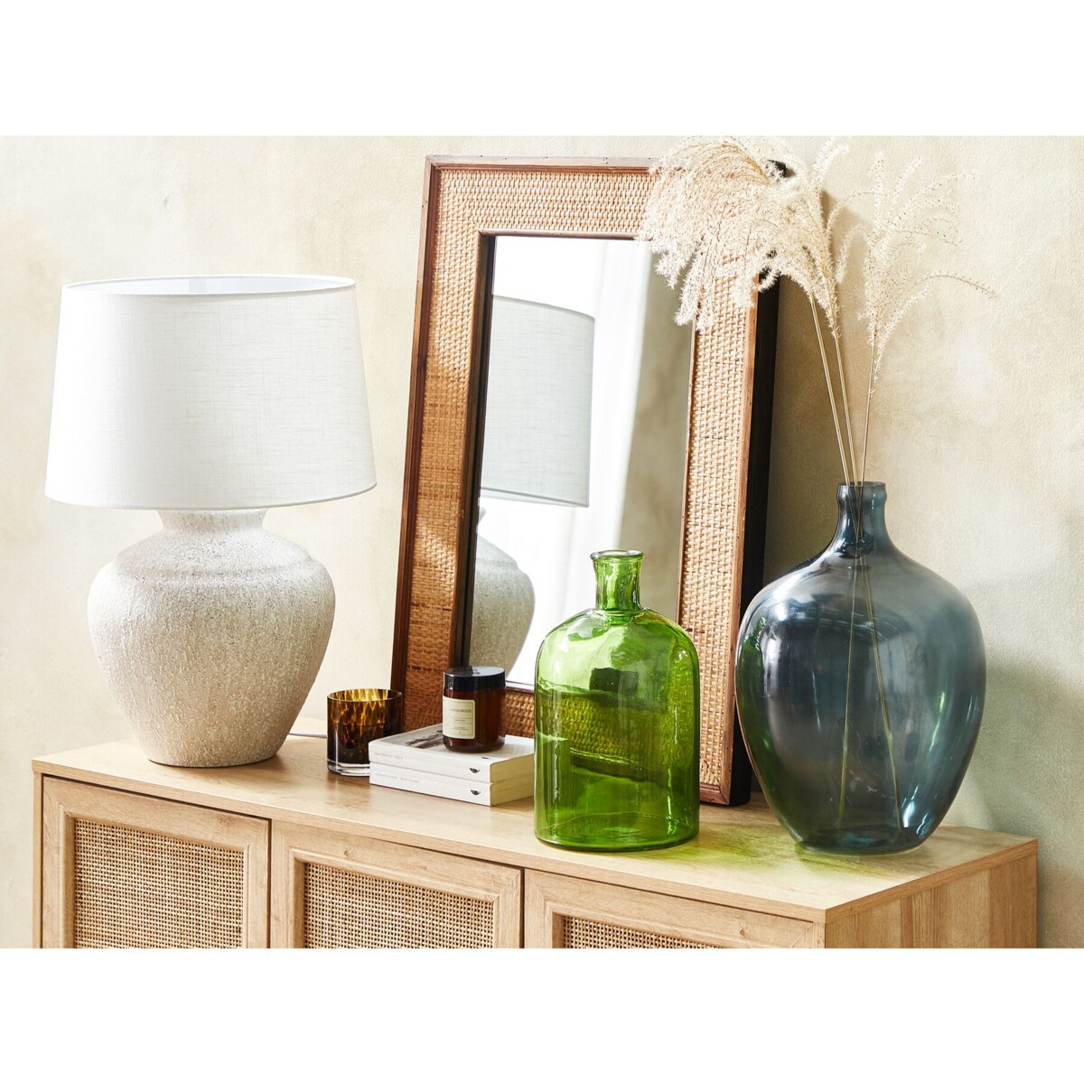 Wazon na kwiaty szklany 31 cm Green PULAO