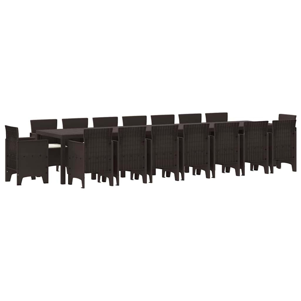 vidaXL Zestaw do jadalni w ogrodzie 17 pcs Brązowy Rattan Polt