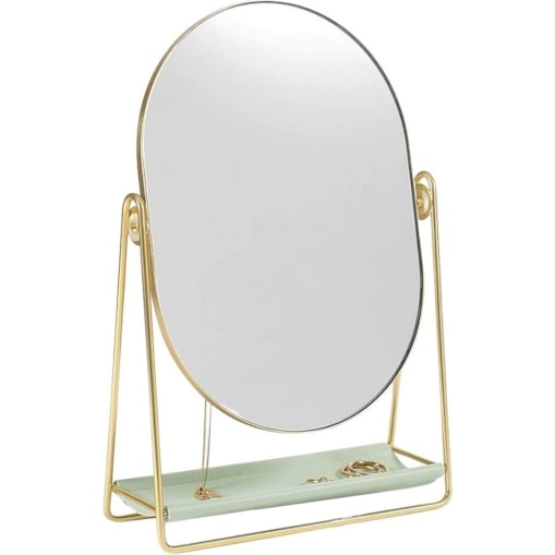 Lusterko Stackers zielono-złote z organizerem na biżuterię