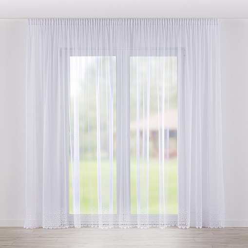 Firana na taśmie 300x245 biały ze wzorem