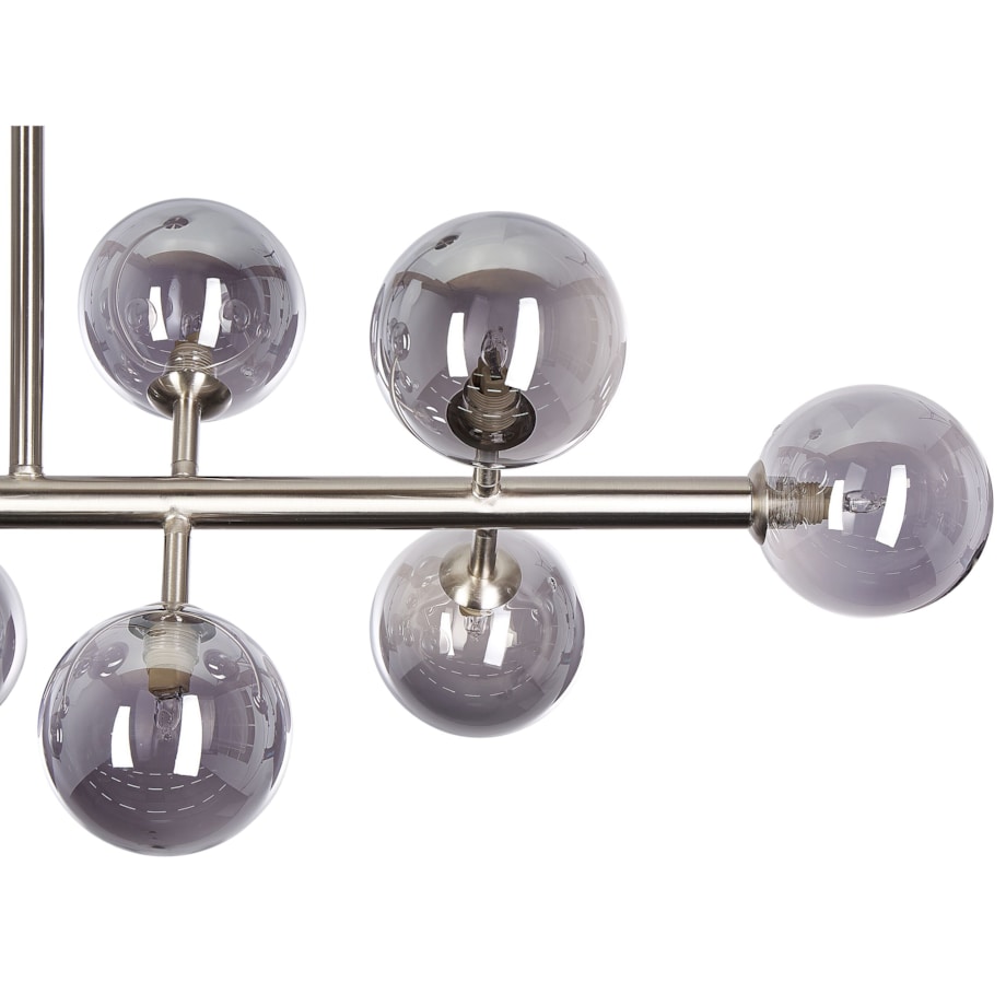Lampa wisząca 10-punktowa metalowa srebrna RAMIS