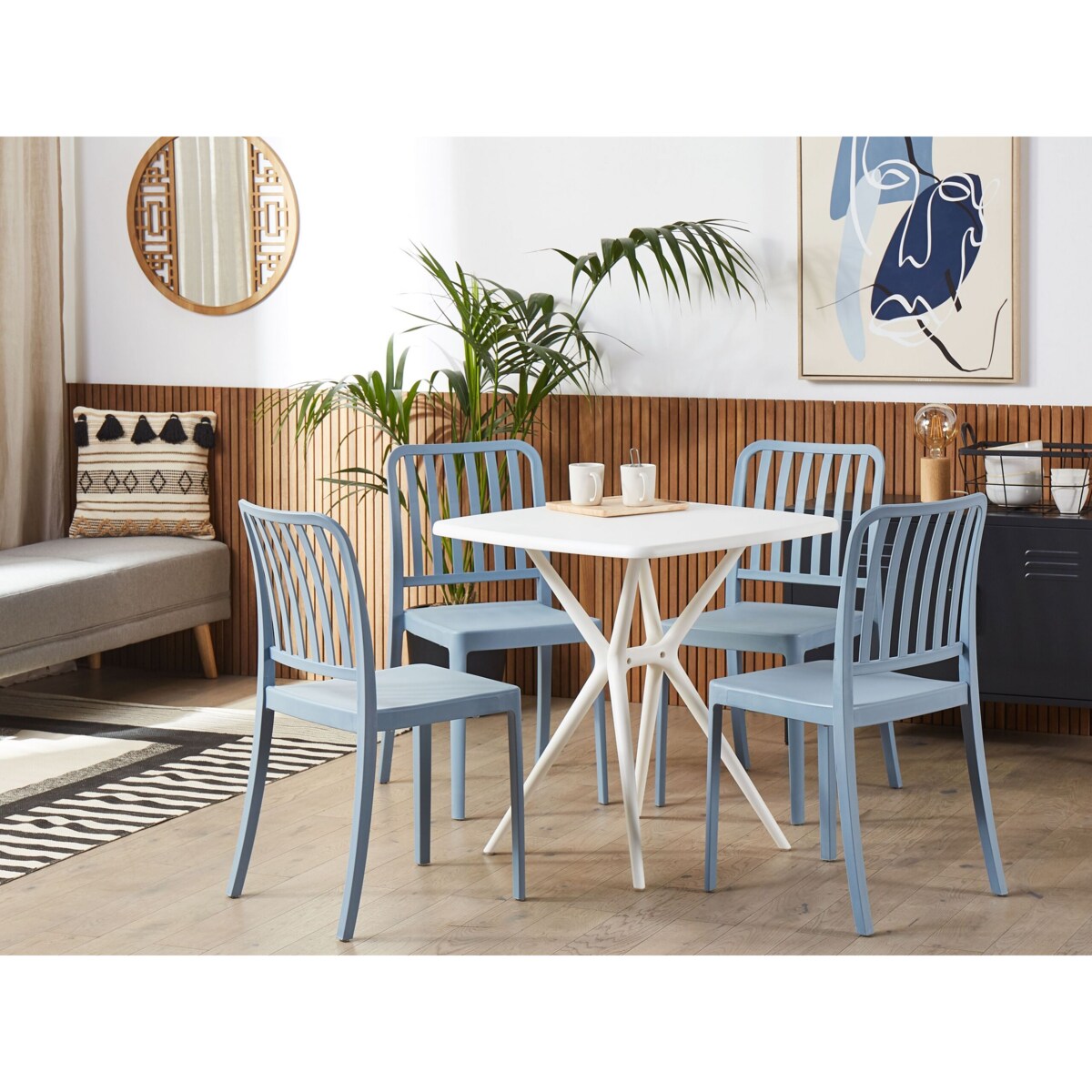 Zestaw 4 krzeseł ogrodowych niebieski SERSALE