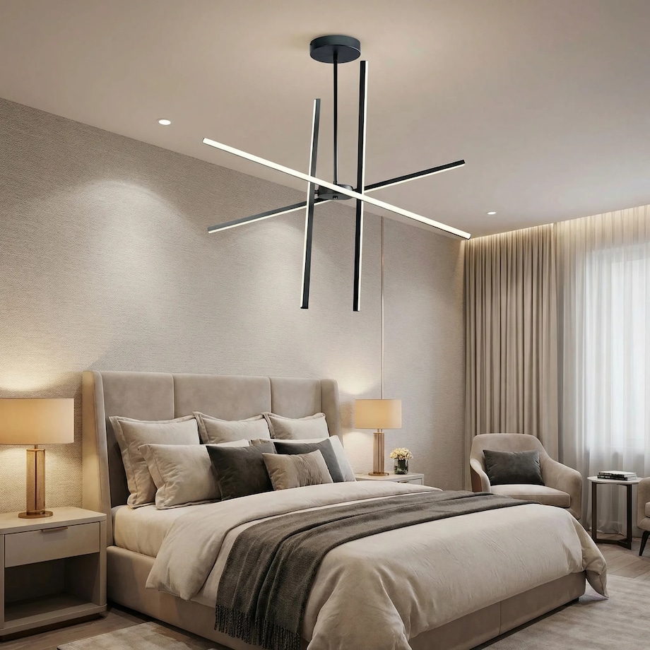 Lampa Sufitowa App1929-Cp Black Led Czarny, Metal, Tworzywo Sztuczne