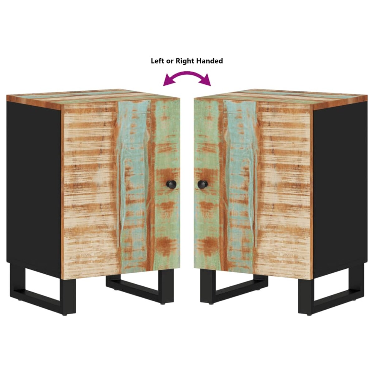 vidaXL Szafka łazienkowa, 38x33x58 cm, lite drewno odzyskane