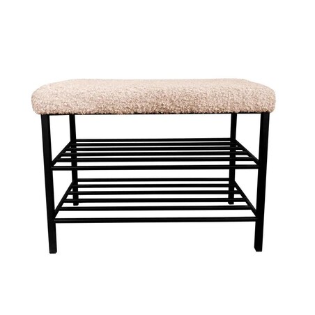 Stojak na buty z siedziskiem GAJA ROLF-2 czarny/beżowy