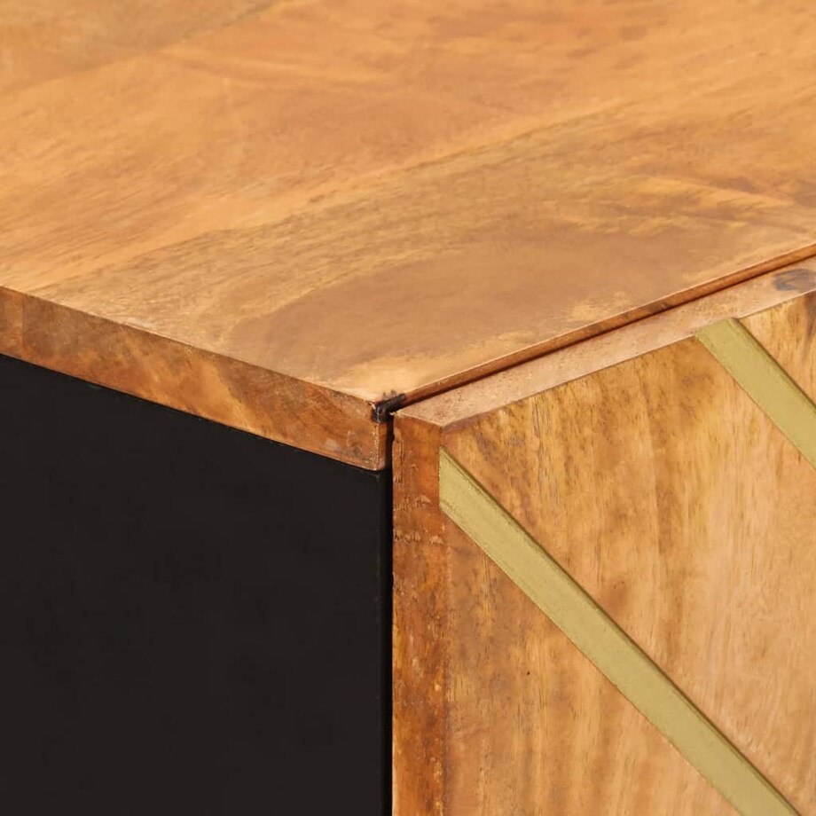 vidaXL Szafka, brązowo-czarna, 60x33,5x75 cm, lite drewno mango