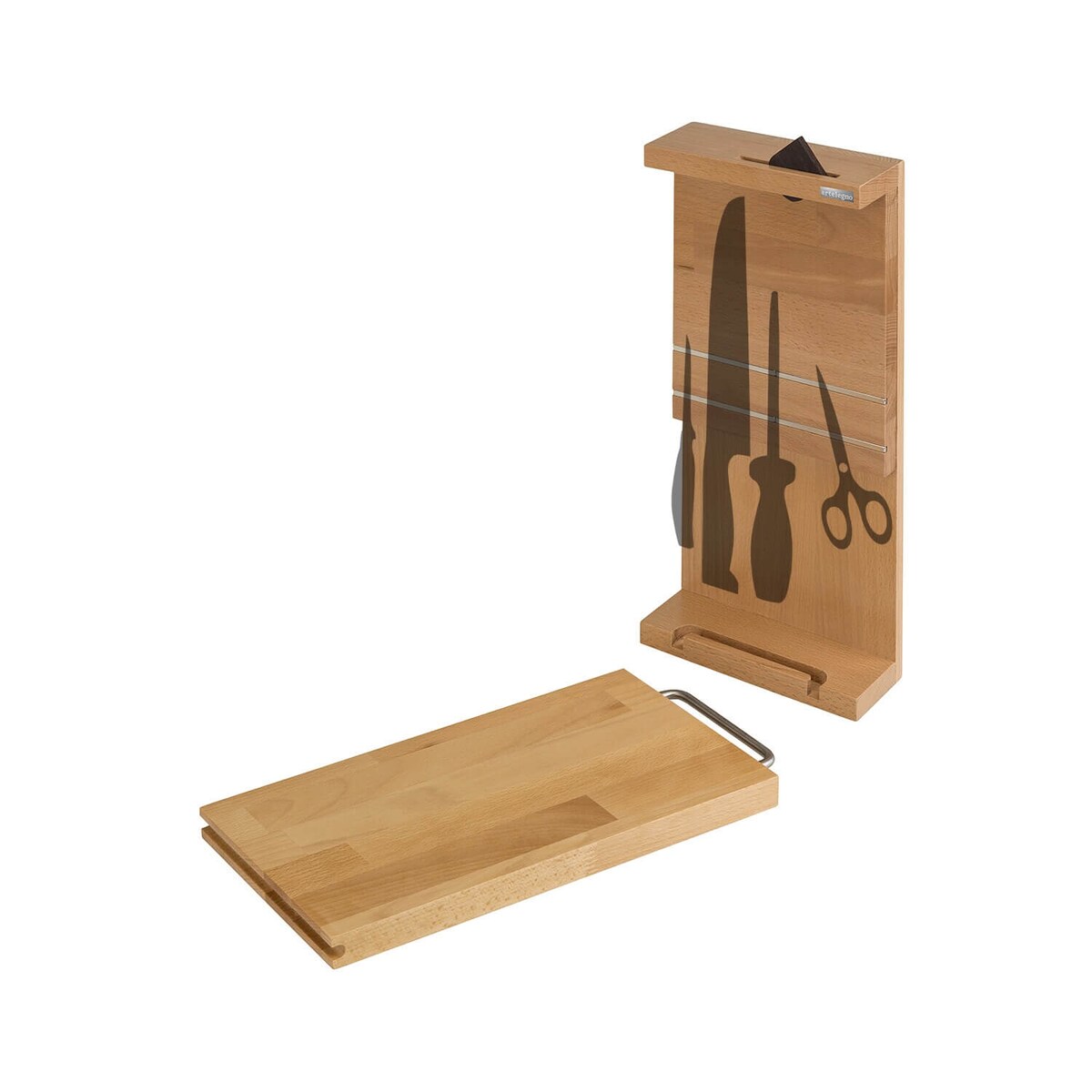 Blok magnetyczny z drewna bukowego + deska kuchenna Artelegno Bologna - 20 cm