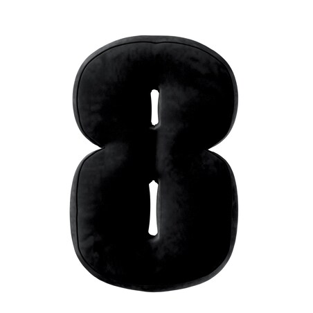 Poduszka Cyferka 8, głęboka czerń, 25 x 40 cm, Posh Velvet