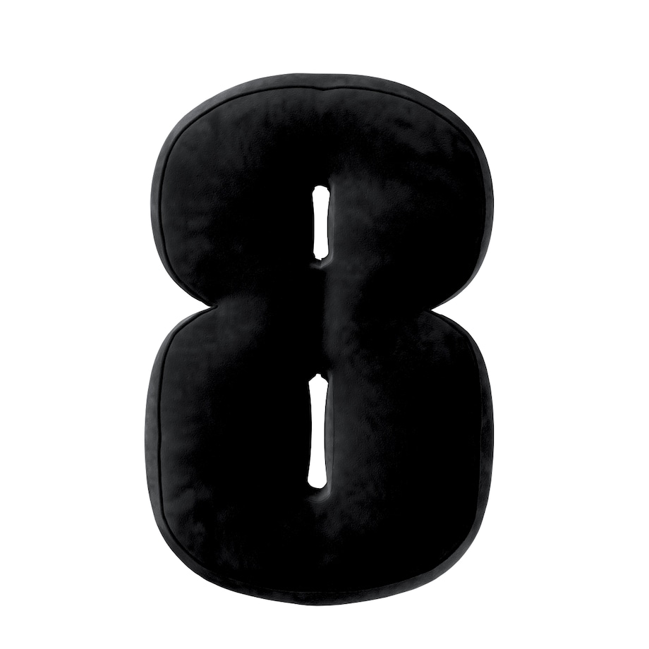 Poduszka Cyferka 8, głęboka czerń, 25 x 40 cm, Posh Velvet