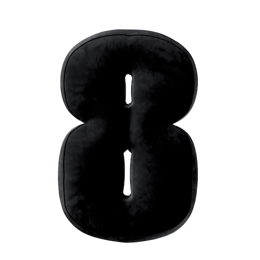 Poduszka Cyferka 8, głęboka czerń, 25 x 40 cm, Posh Velvet