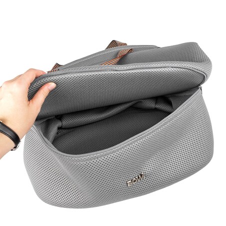 Torba sportowa na siłownię z kieszenią na buty, szara, zamek