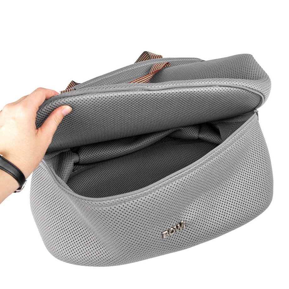 Torba sportowa na siłownię z kieszenią na buty, szara, zamek