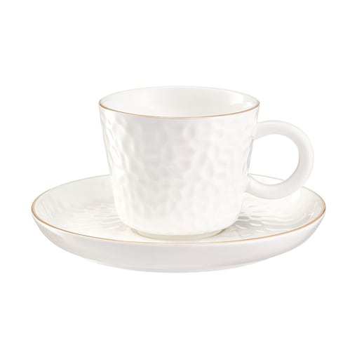 VILLA ITALIA Filiżanka do herbaty porcelanowa 200 ml ze spodkiem PAULA