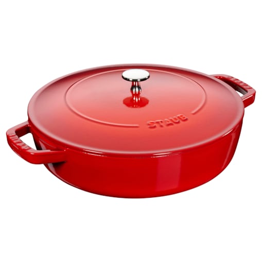 Głęboka patelnia do duszenia z pokrywką Staub - 24 cm, Czerwony