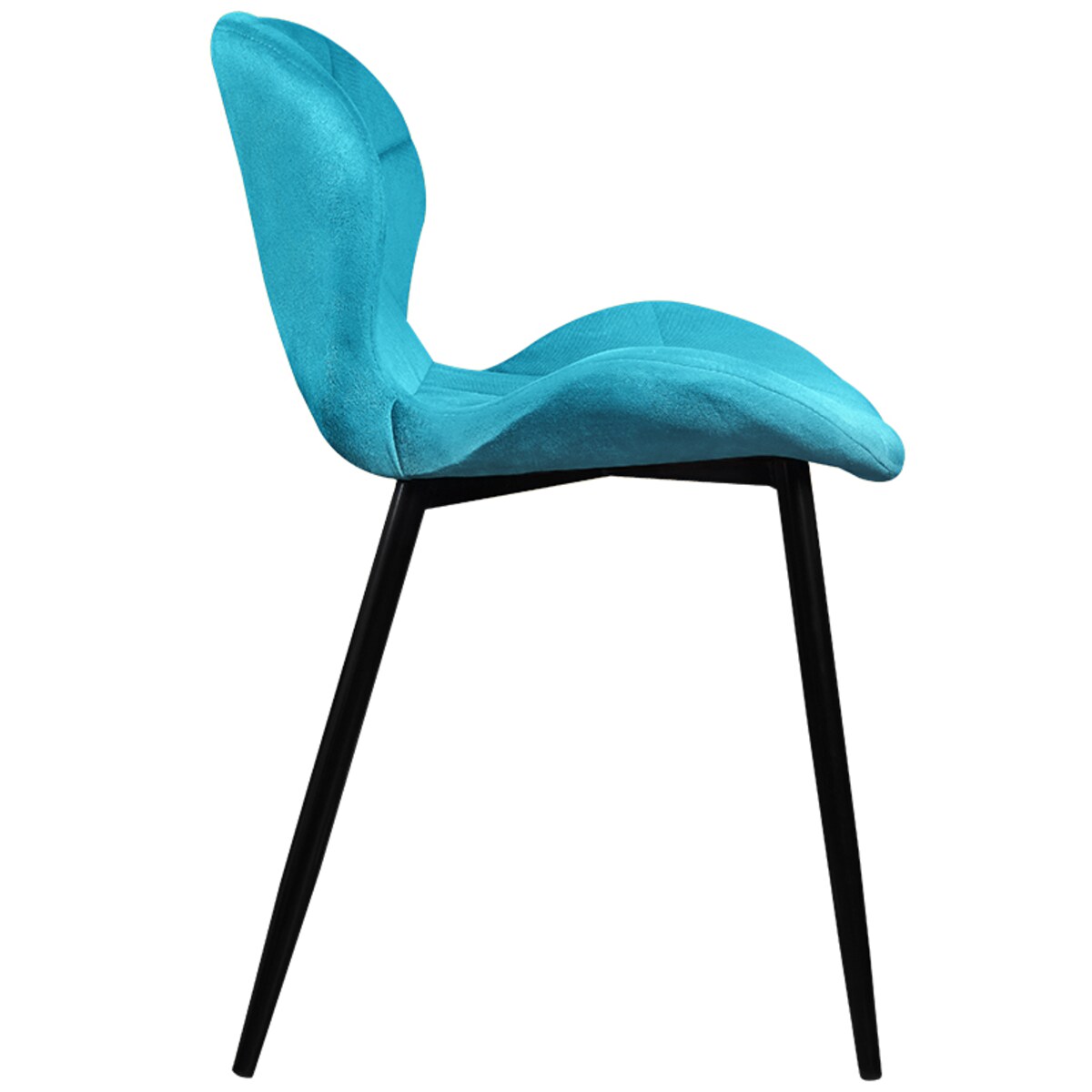 Krzesło tapicerowane welurowe pikowane turkusowe do salonu jadalni