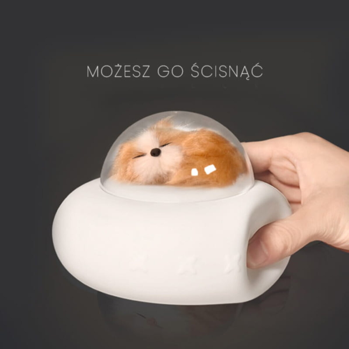 Silikonowa lampka nocna z pieskiem w UFO