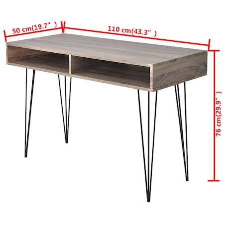 vidaXL Biurko z 2 półkami, szare