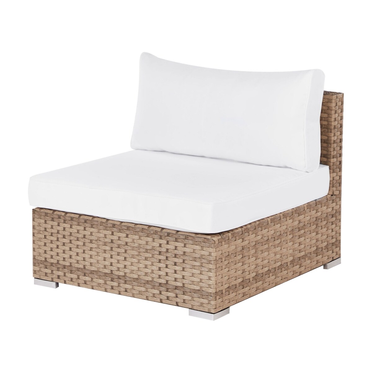 Narożnik ogrodowy ze stolikiem dla 4 osób SANO Lewostronny Modułowy Technorattan Naturalny