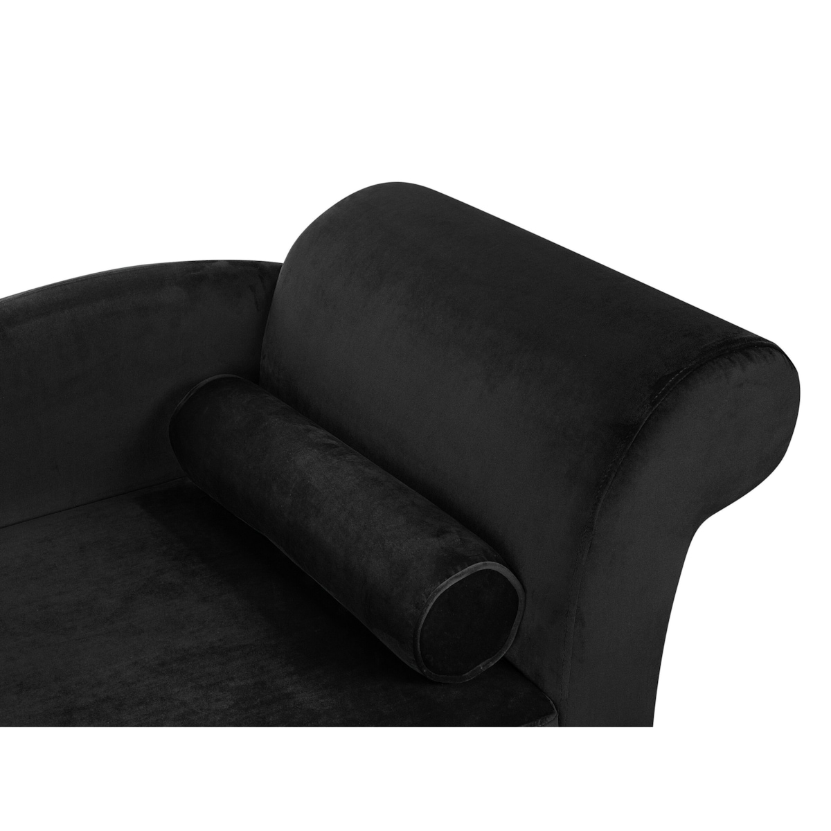 Szezlong welurowy prawostronny czarny LUIRO