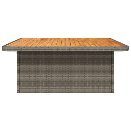 vidaXL Stół ogrodowy, szary, 110x110x71 cm, polirattan i akacja