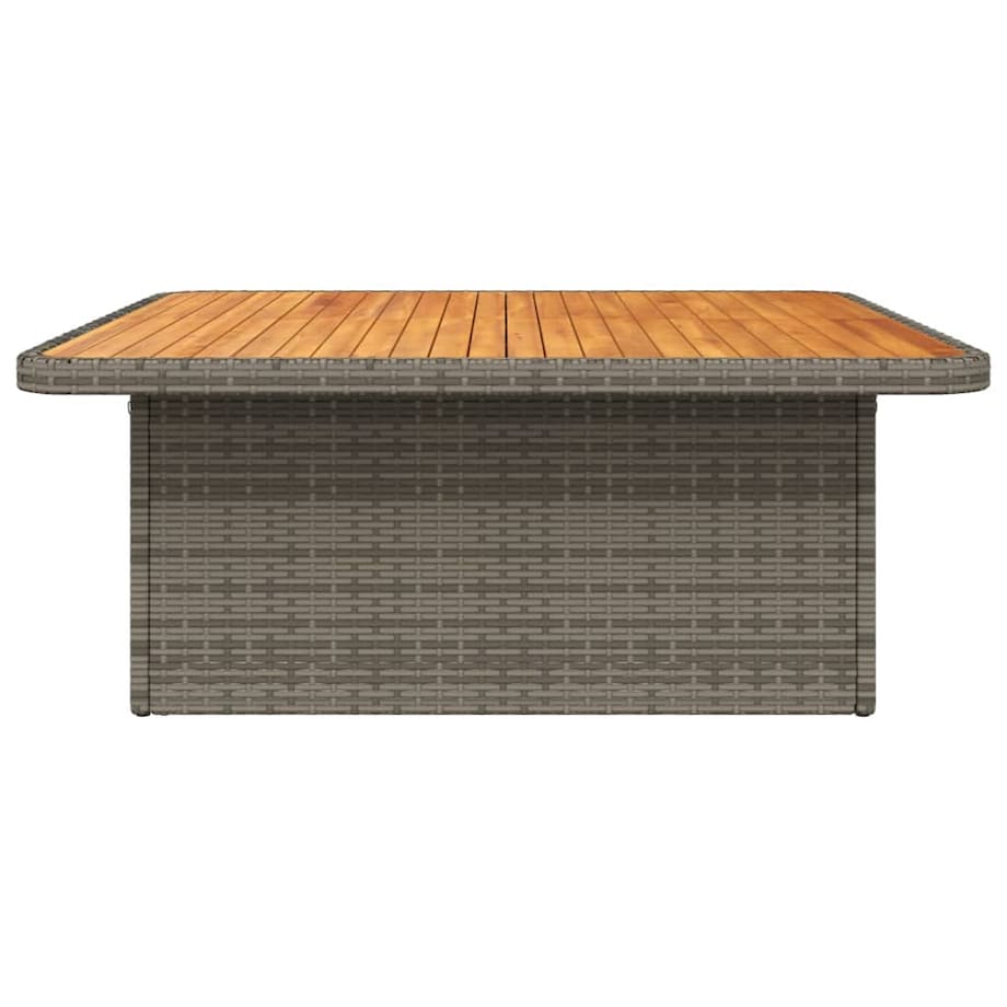 vidaXL Stół ogrodowy, szary, 110x110x71 cm, polirattan i akacja