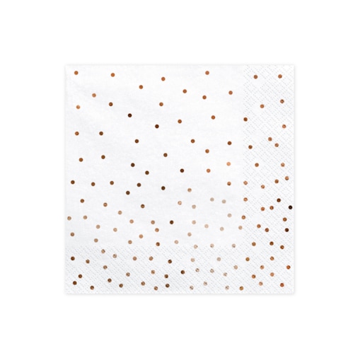 Serwetki Kropki, biały, 33x33cm (1 op. / 20 szt.)