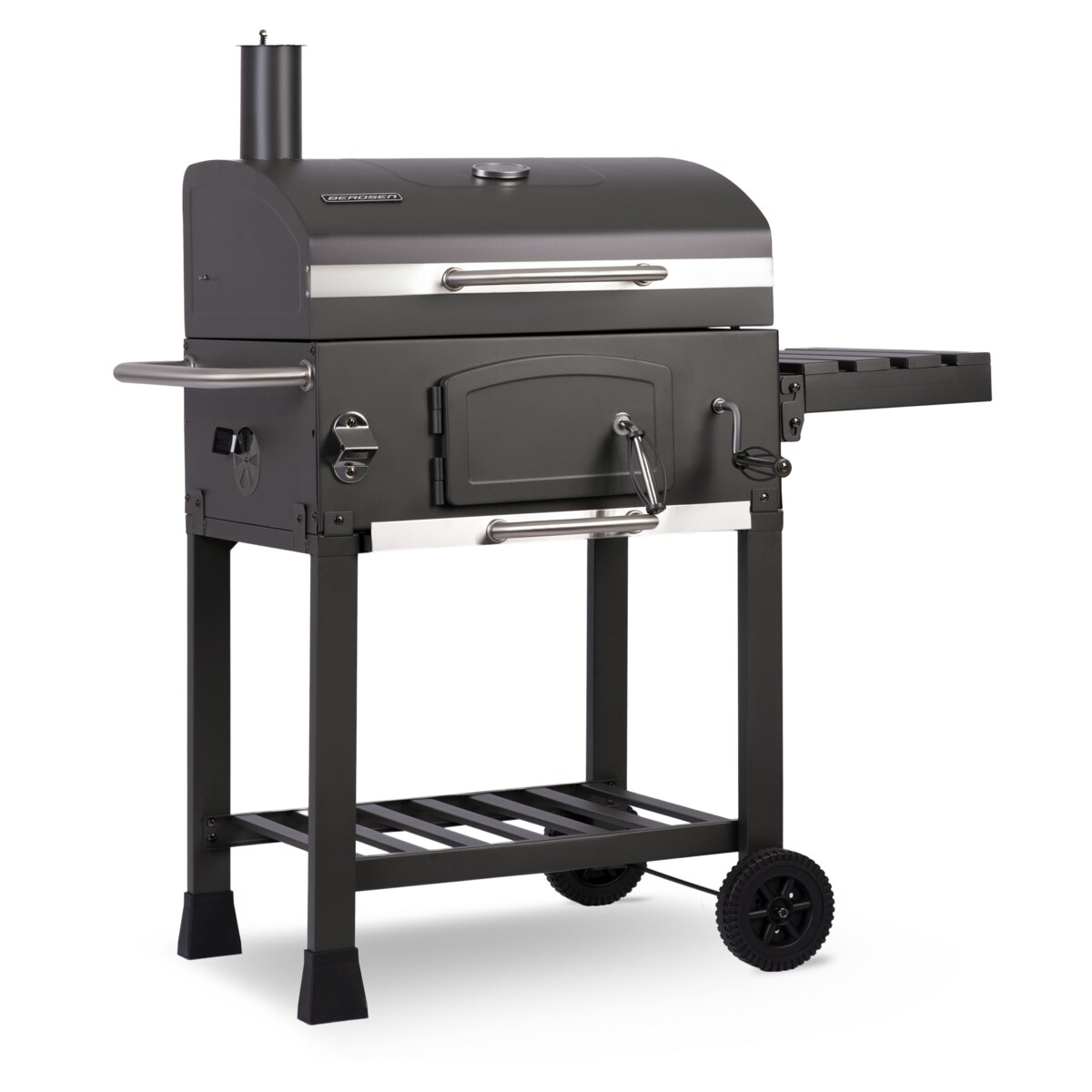 Grill węglowy ogrodowy komin żeliwny ruszt + pokrowiec Berdsen