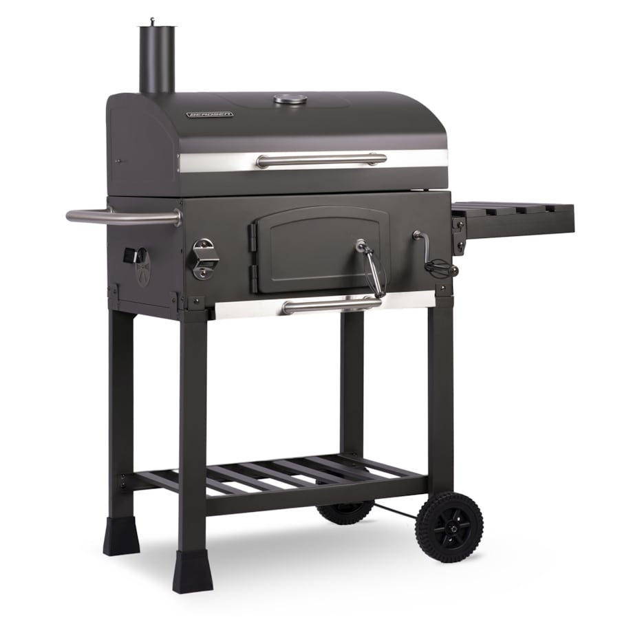 Grill węglowy ogrodowy komin żeliwny ruszt + pokrowiec Berdsen