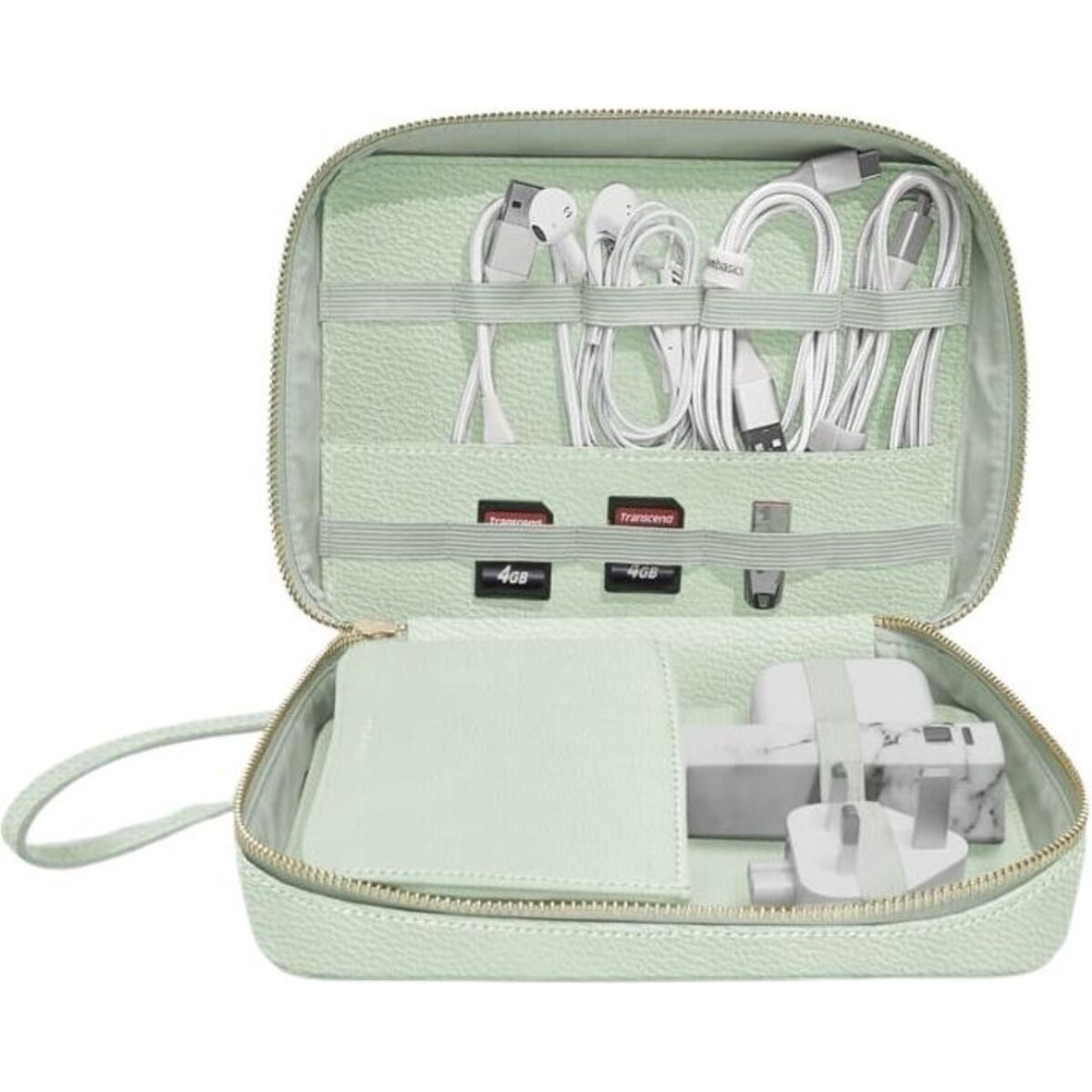 Etui na ładowarki i słuchawki Stackers Pebble zieleń szałwiowa