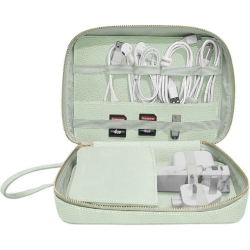 Etui na ładowarki i słuchawki Stackers Pebble zieleń szałwiowa