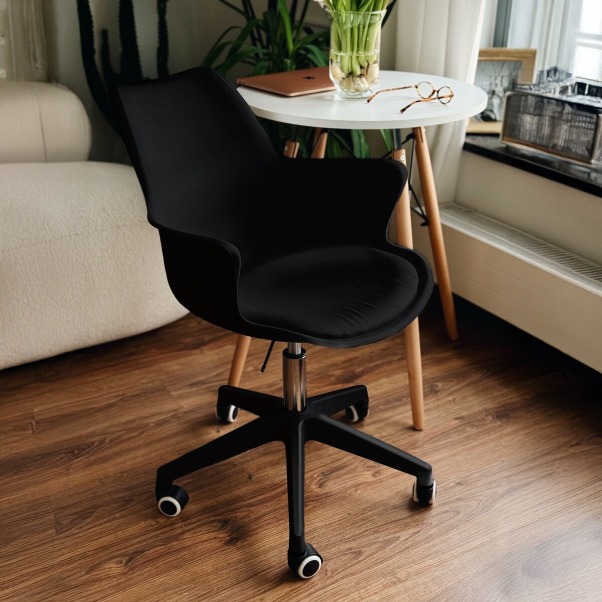 Krzesło obrotowe eleganckie INEZ czarne