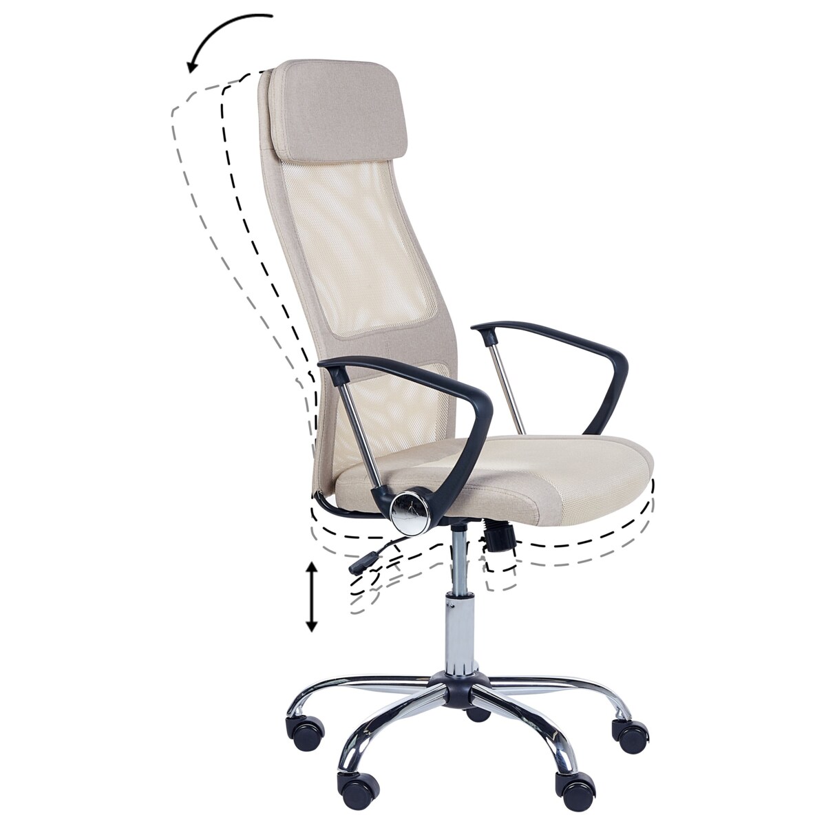 Krzesło biurowe regulowane beżowe PIONEER