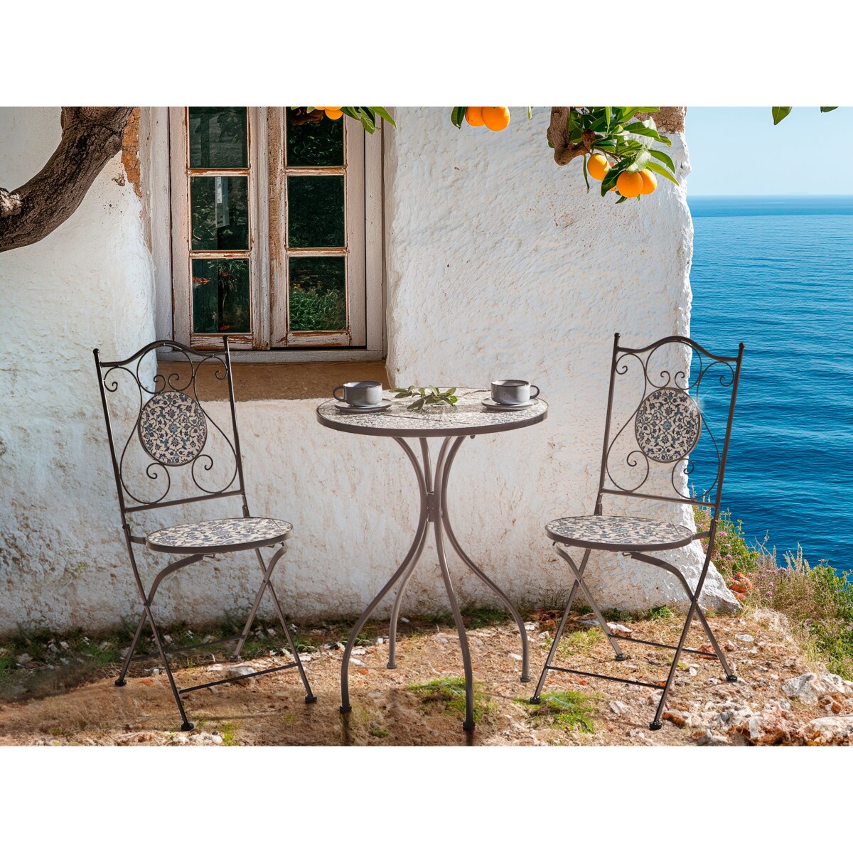 Stolik bistro CHAPECO 60 cm Metal Czarny