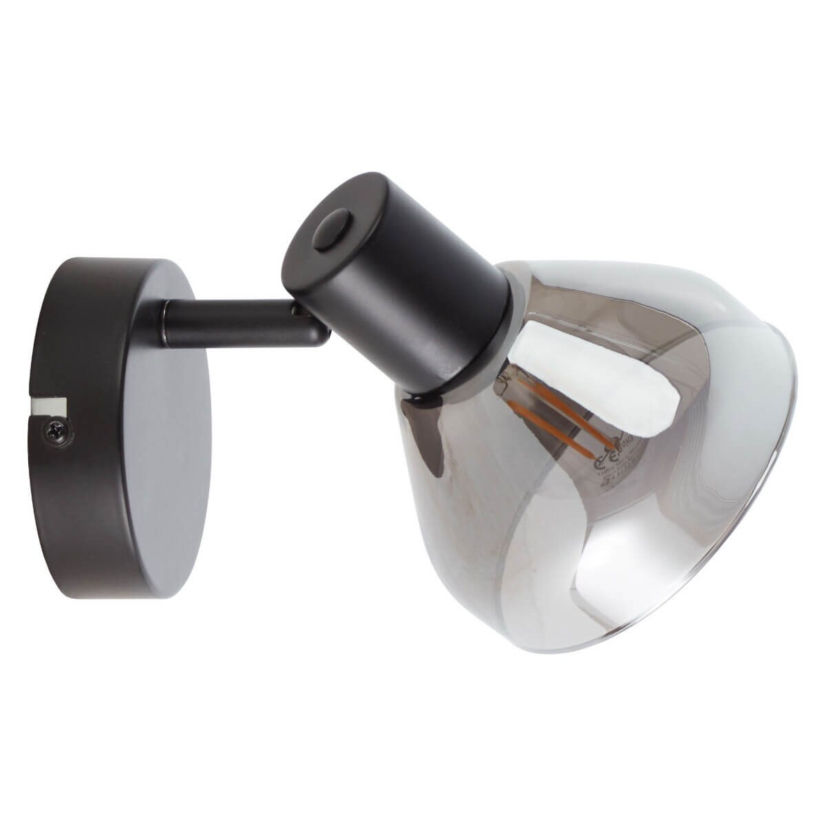 Ścienna lampa Reflekt 82710/06 Brilliant szklany klosz dymiony czarna