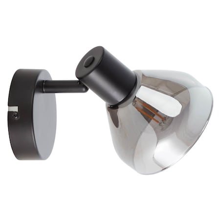 Ścienna lampa Reflekt 82710/06 Brilliant szklany klosz dymiony czarna